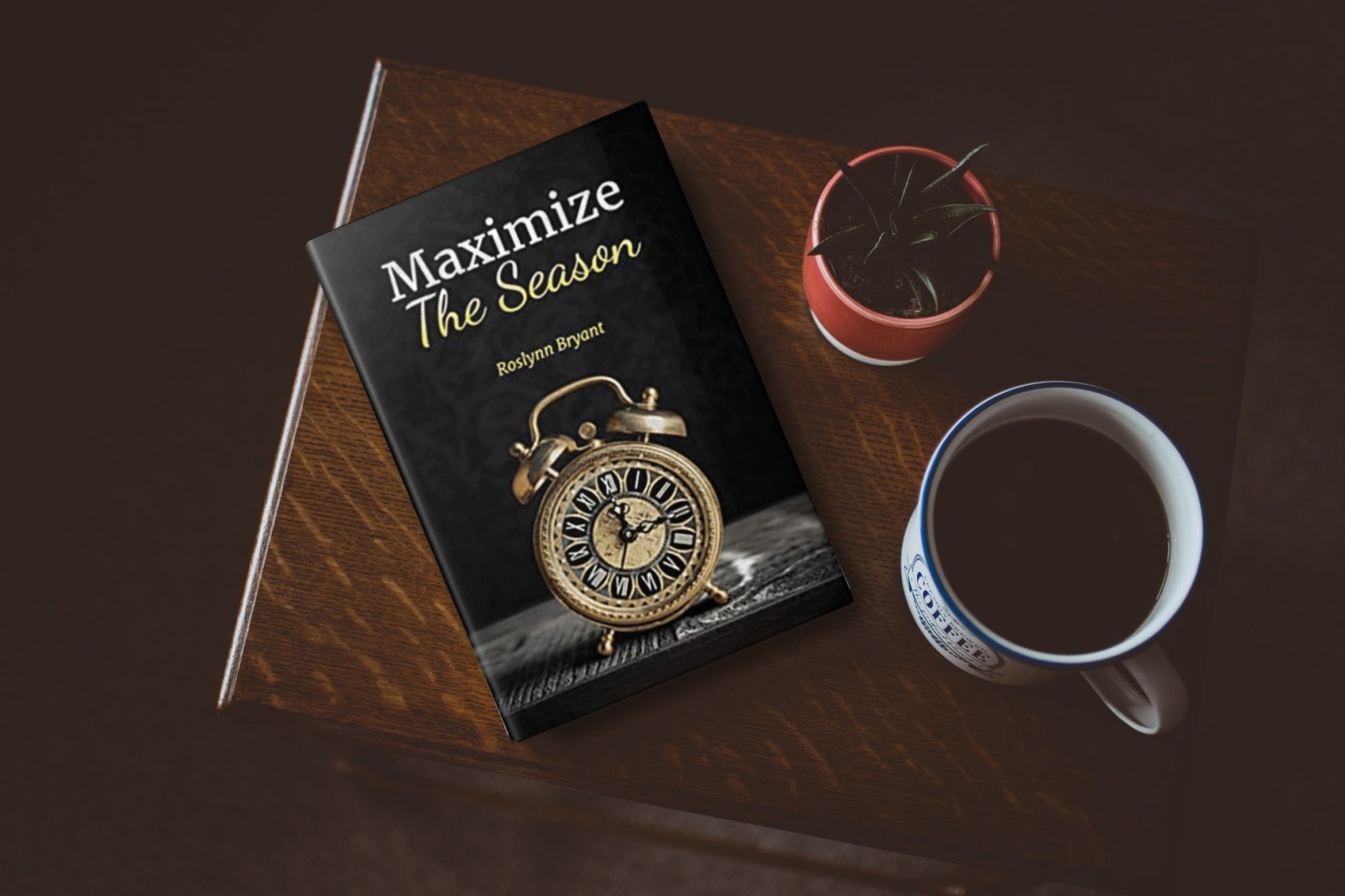 book and coffee on a table